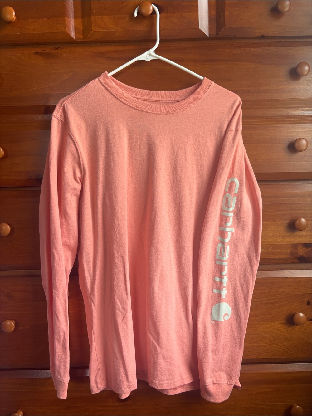 Carhartt Women’s Long Sleeve Tee in Coral Pink